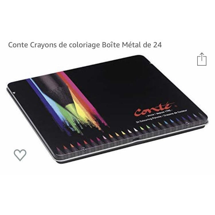 Crayons de couleur CONTE bte métal de 24 -20% - GEO Gabon Shop Online 