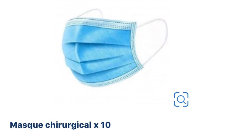 Masques Chirurgicaux Jetables (sachet de 10) -60% - GEO Gabon Shop Online 