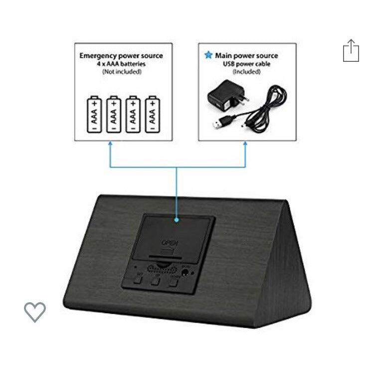 Réveil/Station Météo Led en bois Noir -20% - GEO Gabon Shop Online 