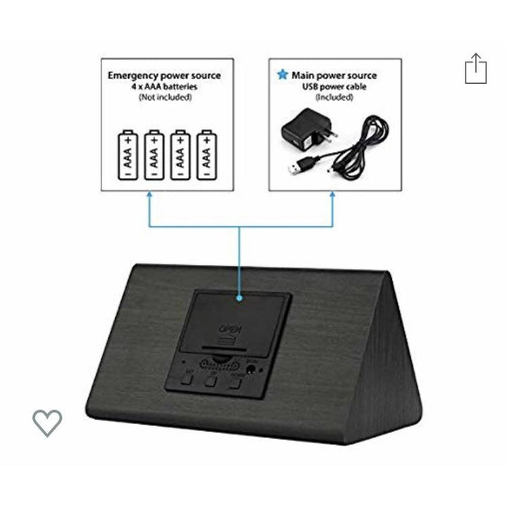 Réveil/Station Météo Led en bois Noir -20% - GEO Gabon Shop Online 