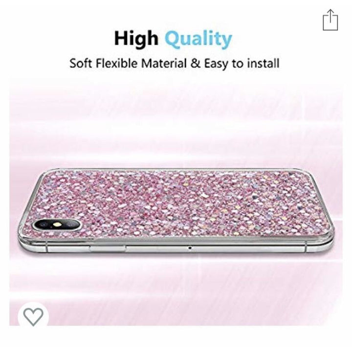Coque en Silicone Rose + Strass iPhone X/XS -33% - GEO Gabon Shop Online 