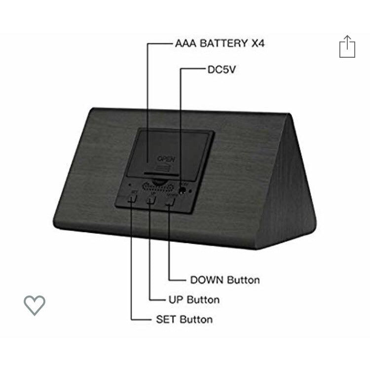 Réveil/Station Météo Led en bois Noir -20% - GEO Gabon Shop Online 