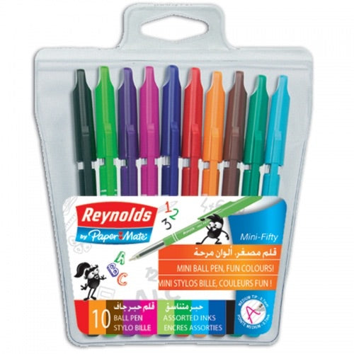 Stylos bille mini Fun Colors étui de 10 -38% - GEO Gabon Shop Online 