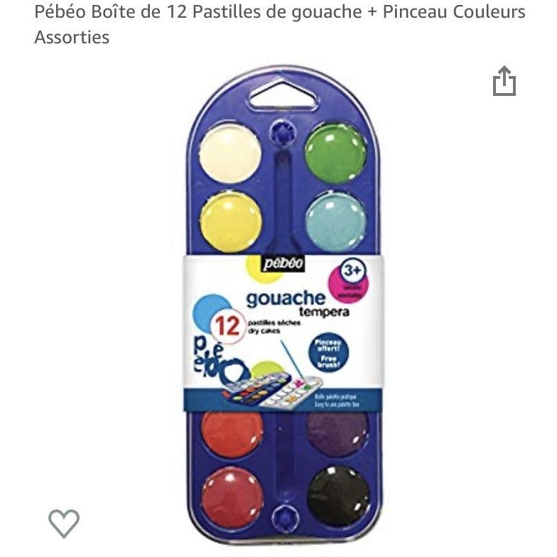 Aquarelle 12 Godets + 1 Pinceau -23% - GEO Gabon Shop Online 