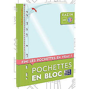 Pochettes Perforées EAZ’IN Hte qualité A4 PP bloc de 60 -20% - GEO Gabon Shop Online 