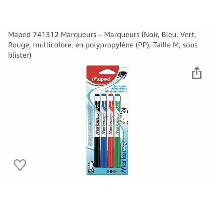 Feutres effaçables à sec Marker’Peps blister de 4 -28% - GEO Gabon Shop Online 