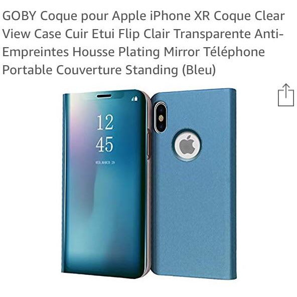 Coque Effet miroir Clear View Bleu IPhone 11 ou XR -50% - GEO Gabon Shop Online