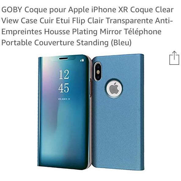 Coque Effet miroir Clear View Bleu IPhone 11 ou XR -50% - GEO Gabon Shop Online 