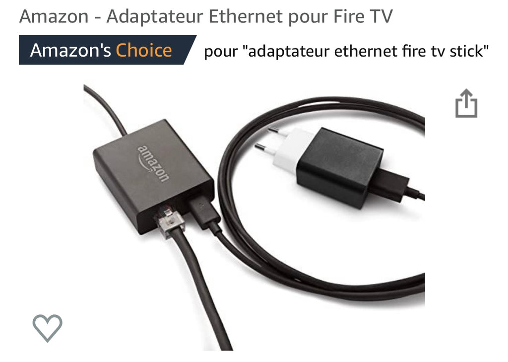 Adaptateur Ethernet  pour Fire TV Stick/4K/Cube -10.000F
