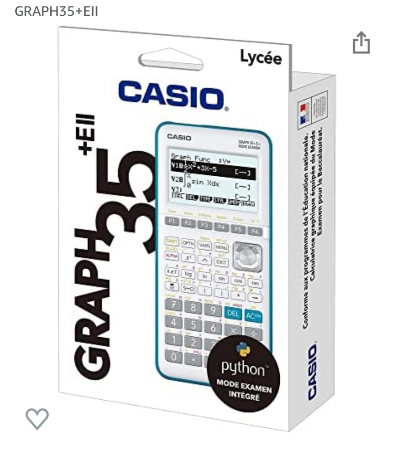 Calculatrice Casio GRAPH 35+E II (Modeexamen-Python intégré) - Calculatrices  scientifiques
