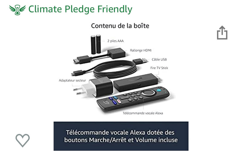 Fire TV Stick avec Télécommande Vocale Alexa -9.900F