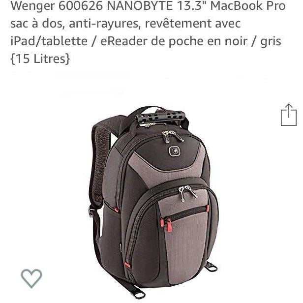 Sac à dos WENGER Nanobyte 13,3" PC/MAC noir -20% - GEO Gabon Shop Online 