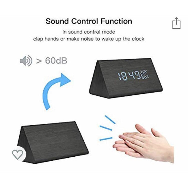 Réveil/Station Météo Led en bois Noir -20% - GEO Gabon Shop Online 