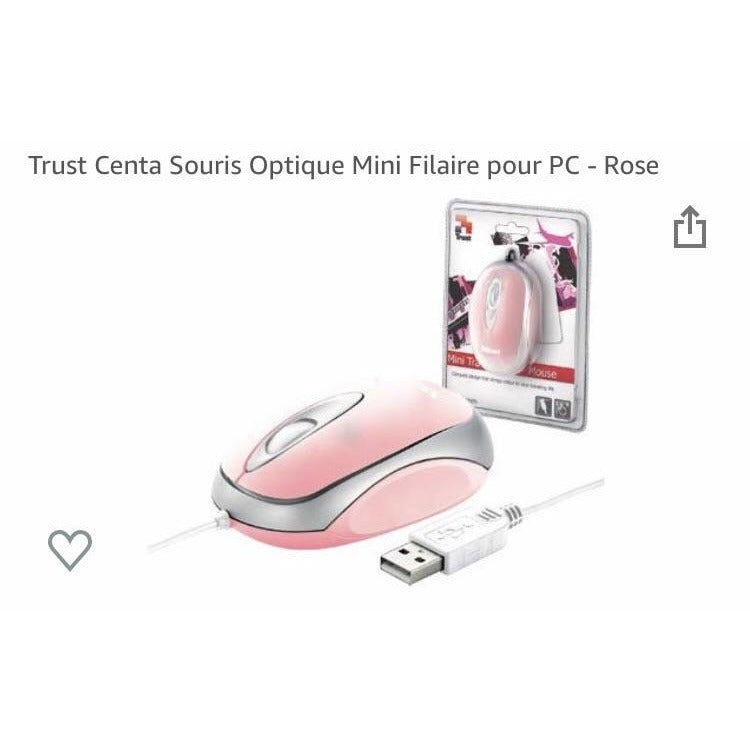 Souris Mini Optique Filaire Trust CENTA rose Pc/Mac Destockage !!! - GEO Gabon Shop Online 