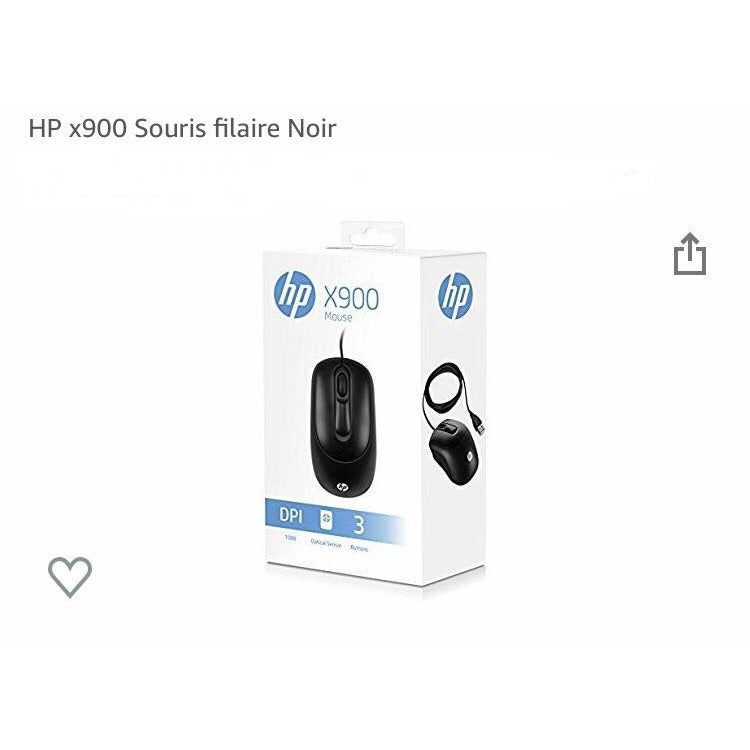 Souris Optique Filaire HP X900 noire Pc/Mac -33% - GEO Gabon Shop Online