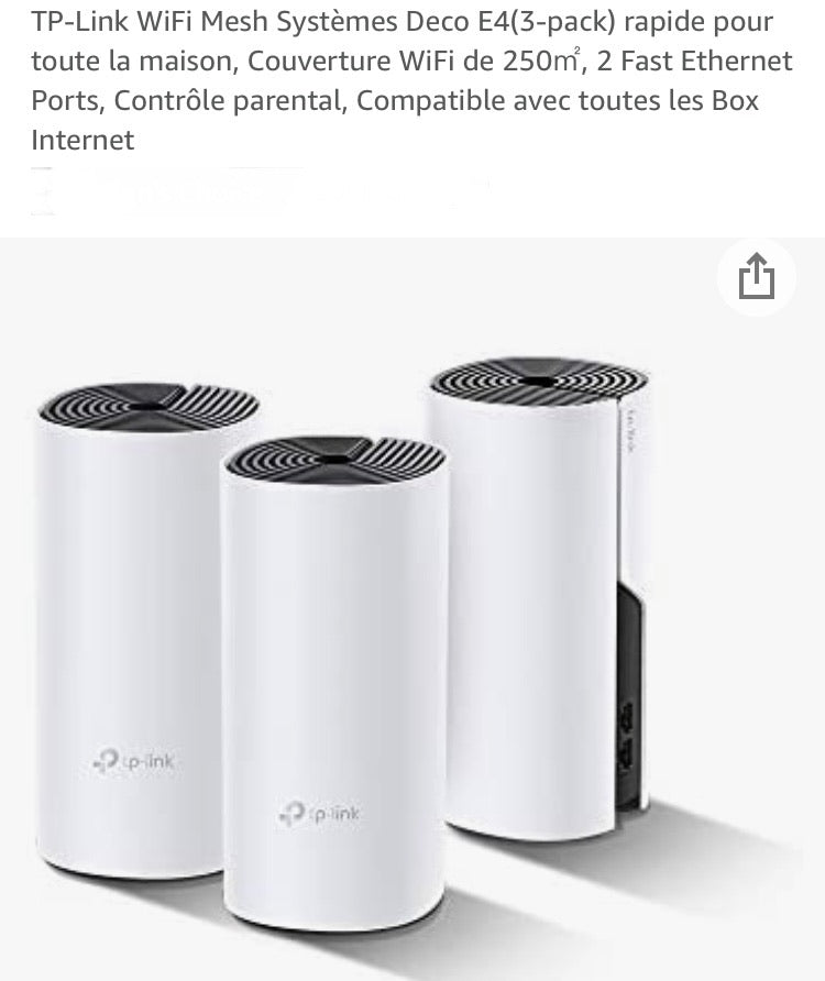 Wifi Système Mesh TP-Link 3 bornes Deco AC1200 E4 -50.000f - GEO Gabon Shop Online 