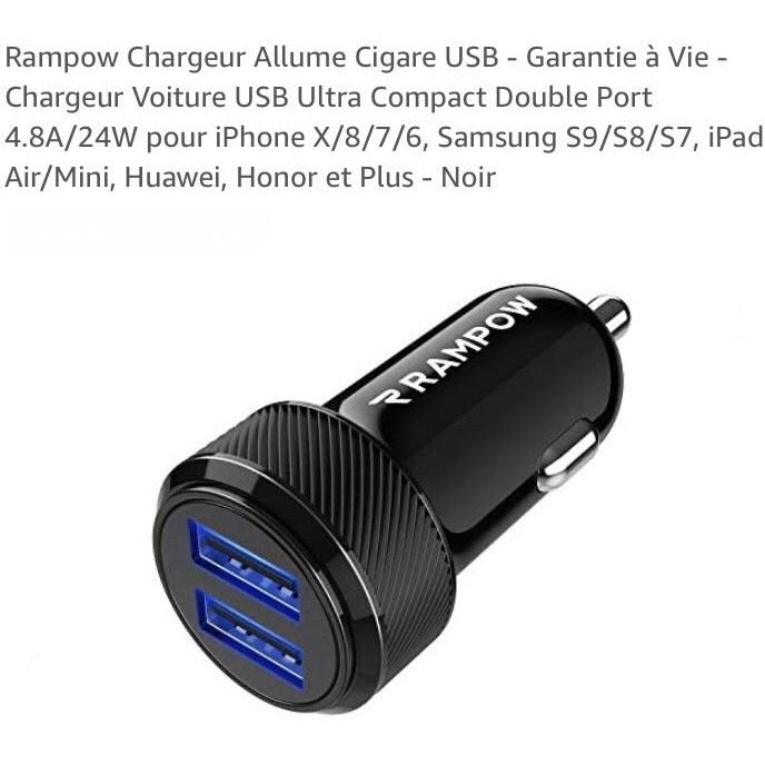Chargeur Allume-cigare 2 ports Usb Smart -30% - GEO Gabon Shop Online