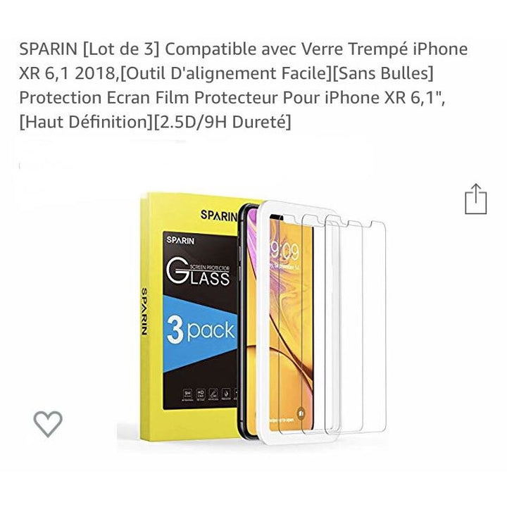 Protection Verre trempé écran Iphone 11 ou XR (pack de 3) -50% - GEO Gabon Shop Online 