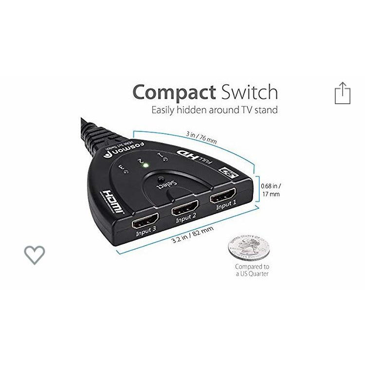 HDMI Switch 3E/1S (Câble 50cm) -40% - GEO Gabon Shop Online 