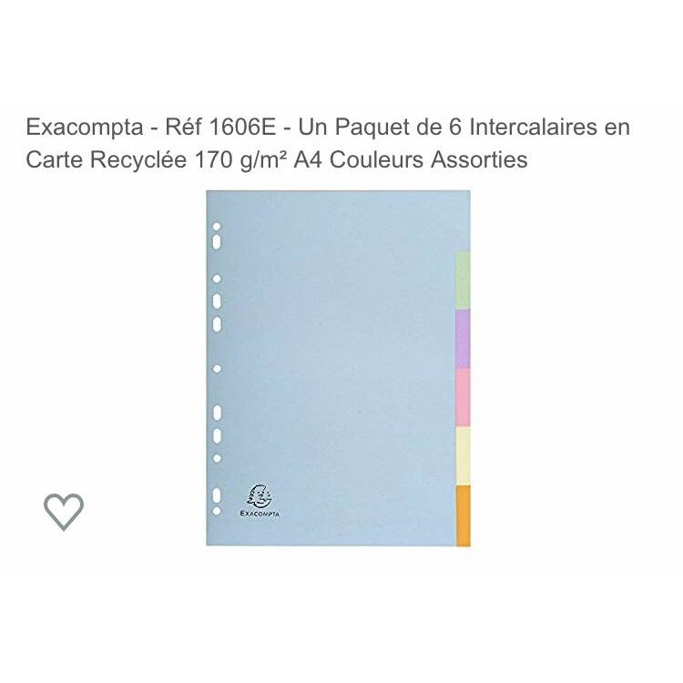 Intercalaires A4  6 pos -20% - GEO Gabon Shop Online 