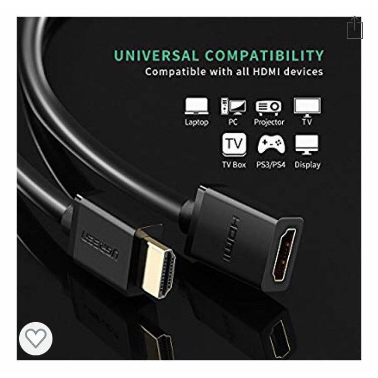 HDMI Rallonge haute qualité M->F 0.5 m -33% - GEO Gabon Shop Online 