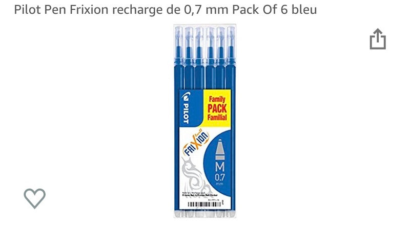 Recharges FriXion 0.7 bleu Set de 6 -20% - GEO Gabon Shop Online 