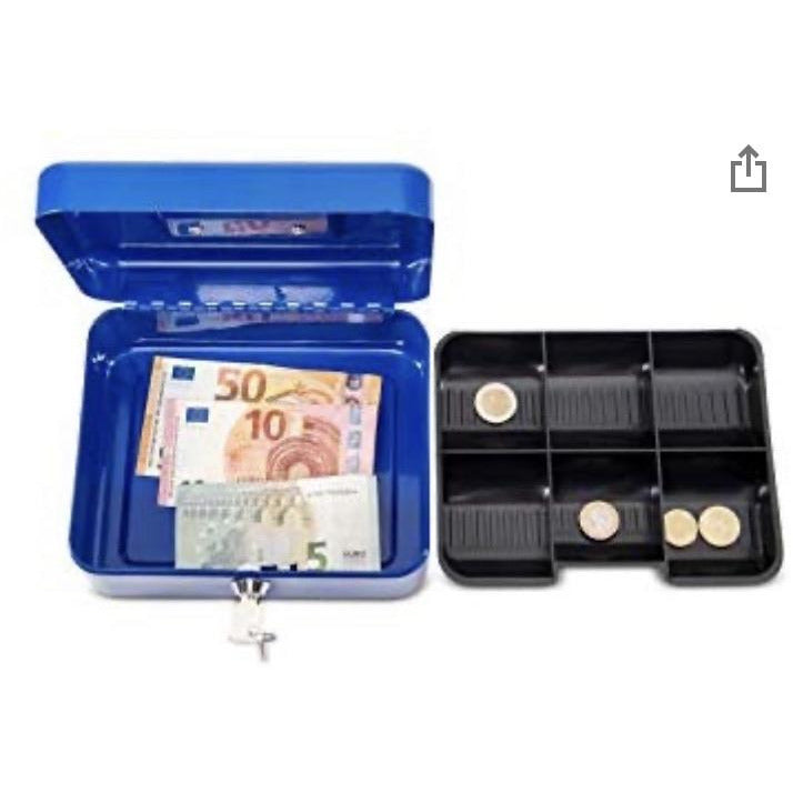 Caisse à monnaie 20x17x9 Noir ou Bleu -20% - GEO Gabon Shop Online 