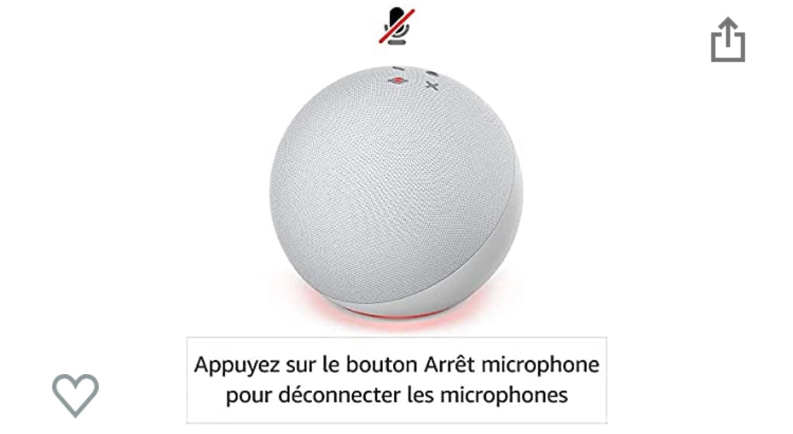 Echo 4 Enceinte Connectée Noir Anthracite avec Alexa -30.000F