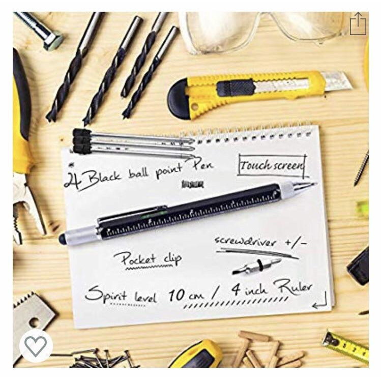 Stylo gadget 6 en 1 noir/jaune/blanc -25% - GEO Gabon Shop Online 