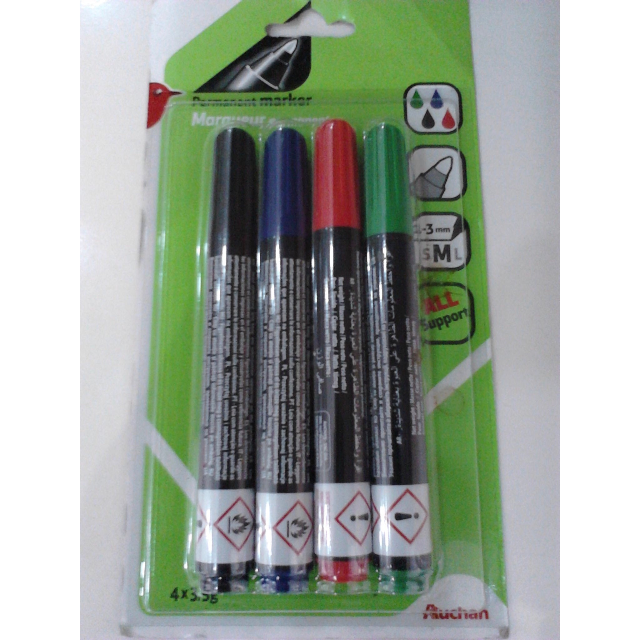 Marqueurs Permanents Ogive blister 4 coul -33% - GEO Gabon Shop Online 