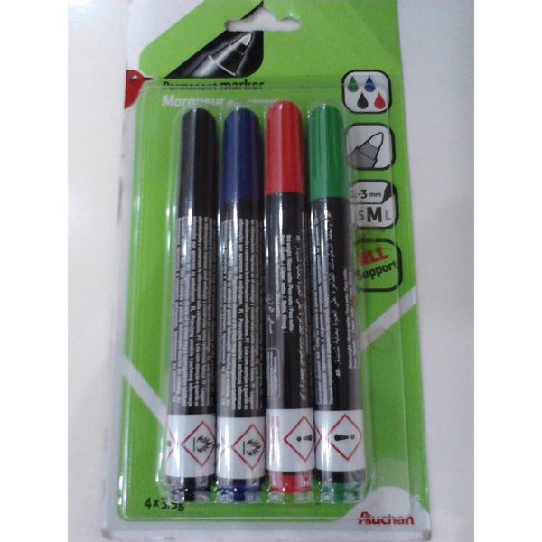 Marqueurs Permanents Ogive blister 4 coul -33% - GEO Gabon Shop Online 