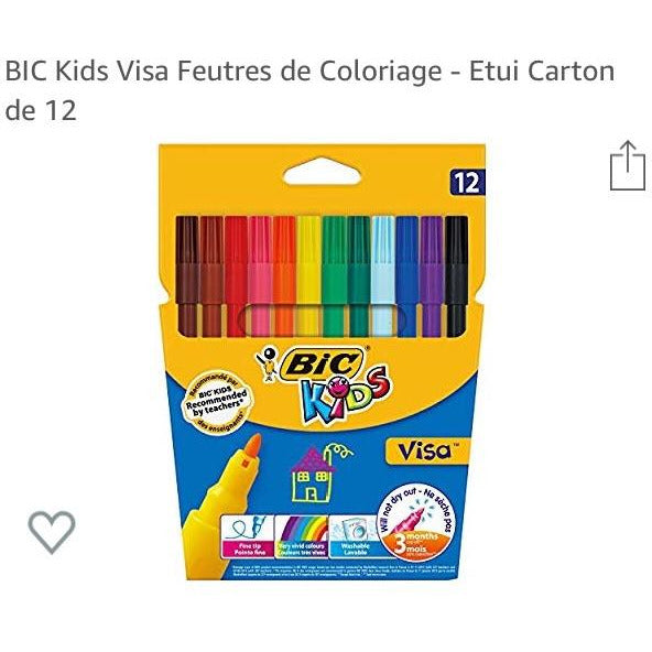 Feutres de coloriage KIDS Visa étui de 12 -40% - GEO Gabon Shop Online 