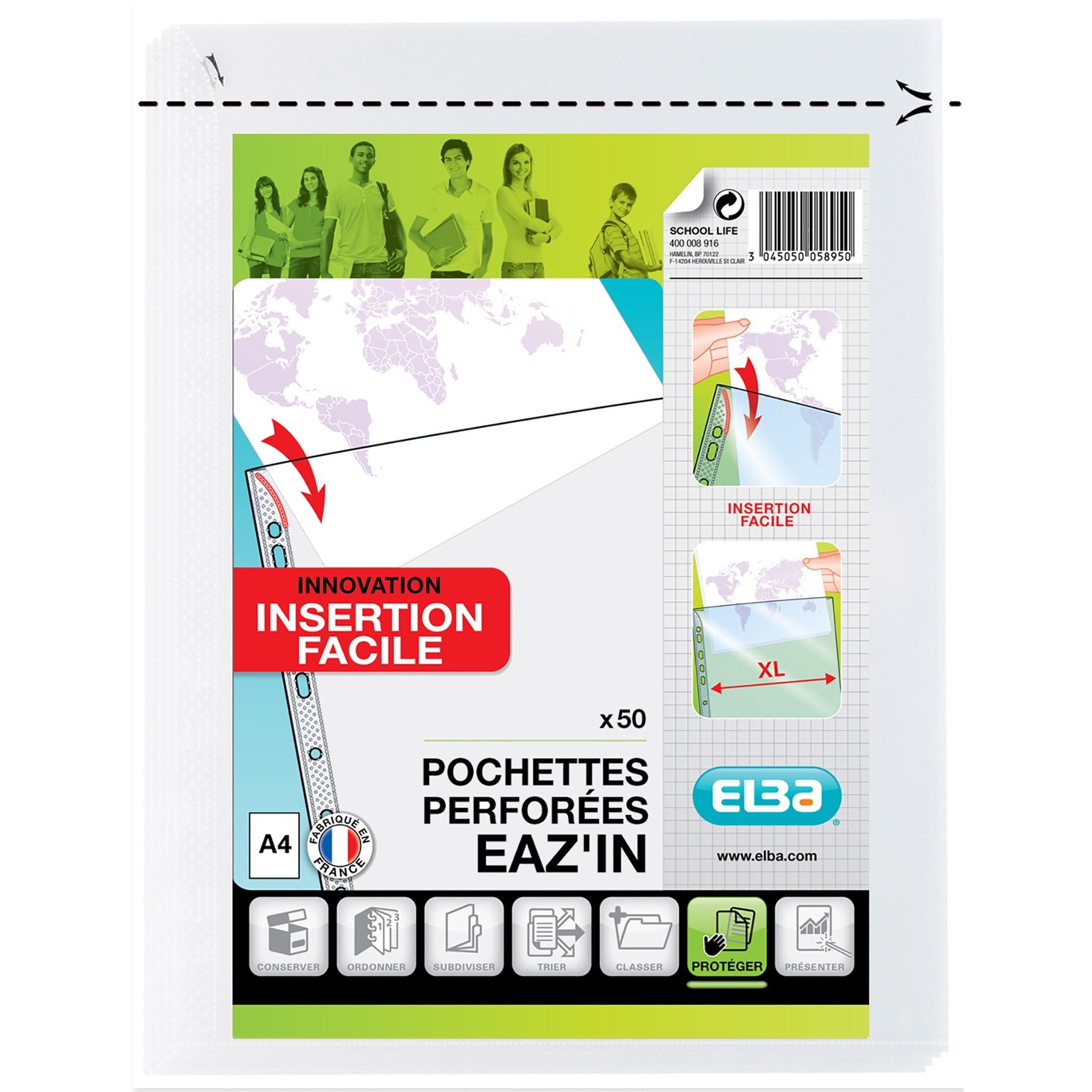 Pochettes Perforées EAZ’IN Hte qualité A4 PP sachet de 50 -20% - GEO Gabon Shop Online 