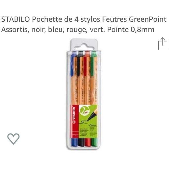 Feutres écriture Greenpoint 0.8mm couleur étui de 4 -30% - GEO Gabon Shop Online 