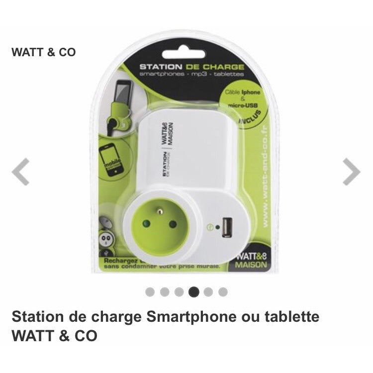 Station de Charge smartphone/tablette (1 secteur/1 usb) -34% - GEO Gabon Shop Online 