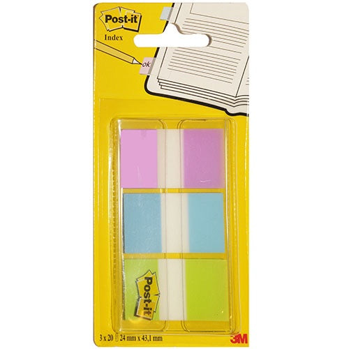 Post-it index 24x43mm violet/bleu/vert (3x20) – GEO Gabon Shop & Online
