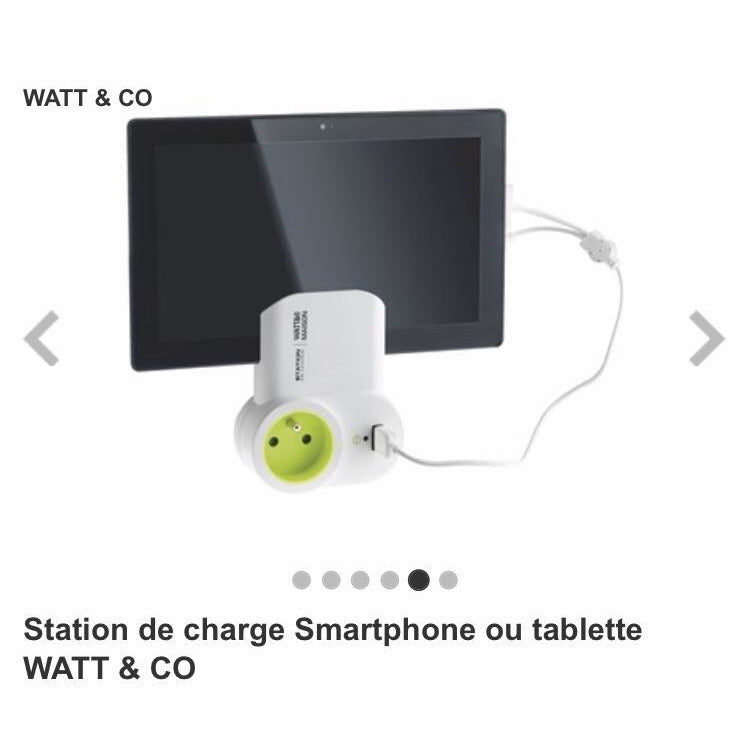 Station de Charge smartphone/tablette (1 secteur/1 usb) -34% - GEO Gabon Shop Online 