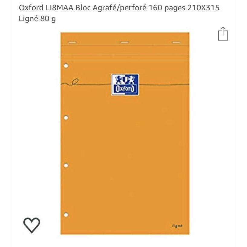 Bloc de Cours 21x31.5 160p perforées lignées -22% - GEO Gabon Shop Online