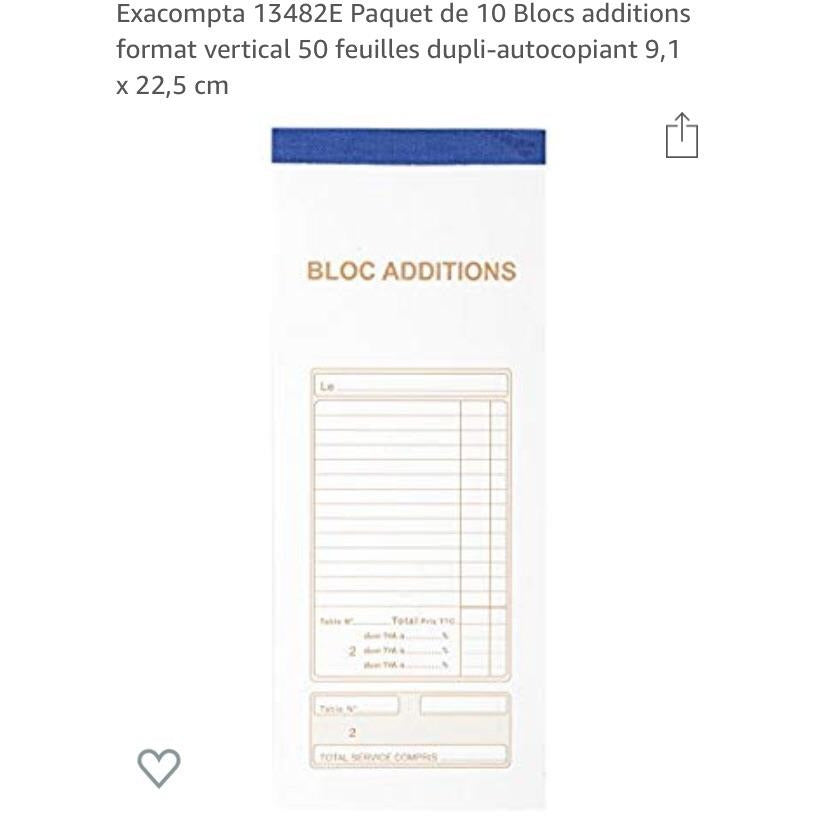 Blocs Additions 9.1x22.5cm 50f dupli autocopiants paquet de 10 -20% - GEO Gabon Shop Online 