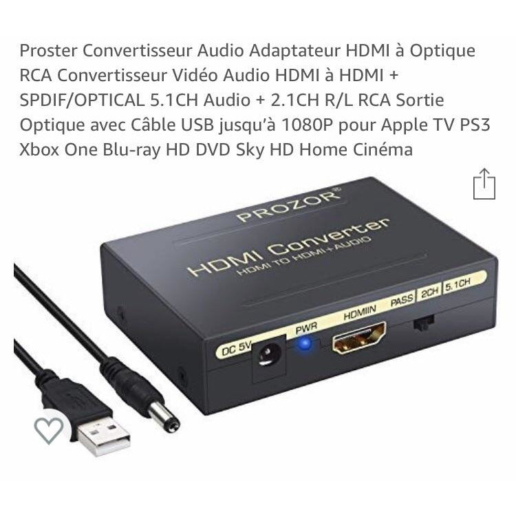 HDMI Convertisseur —> HDMI + Audio -20% - GEO Gabon Shop Online 