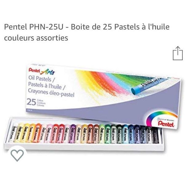 Pastels de coloriage à l'huile Pentel Arts boîte de 25 -33% - GEO Gabon Shop Online 