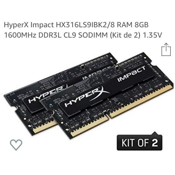 HyperX IMPACT DDR3 SO-DIMM Kit 8Go (2x4Go) -38% - GEO Gabon Shop Online 