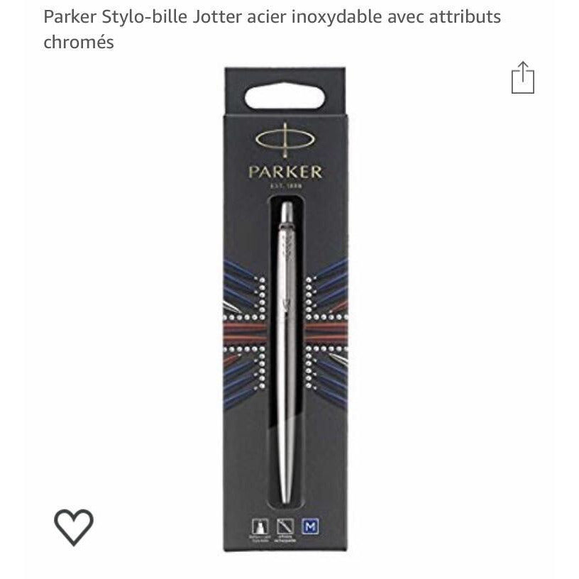 Stylo Bille encre bleue Parker Jotter corps Acier -40% - GEO Gabon Shop Online 