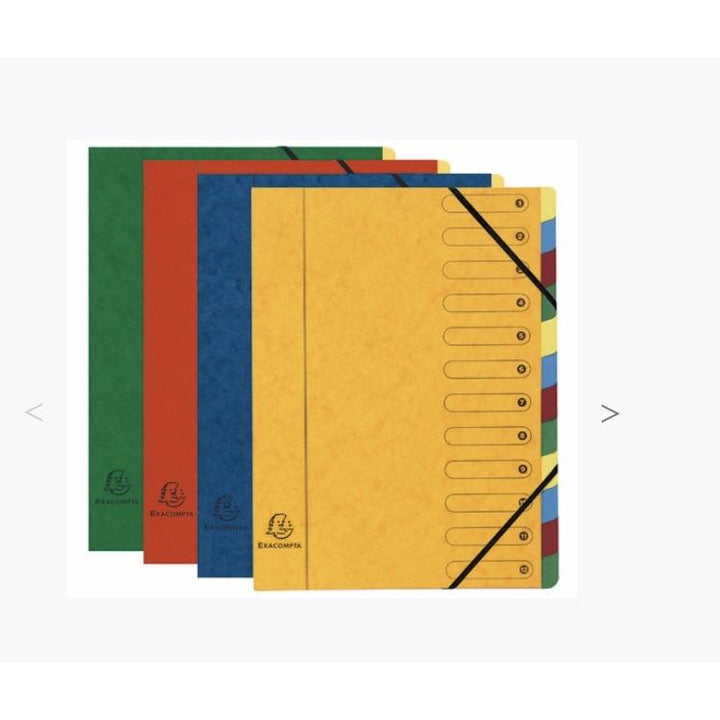 Trieur Carte Lustrée avec élastiques 12 comp ass coul -20% - GEO Gabon Shop Online 