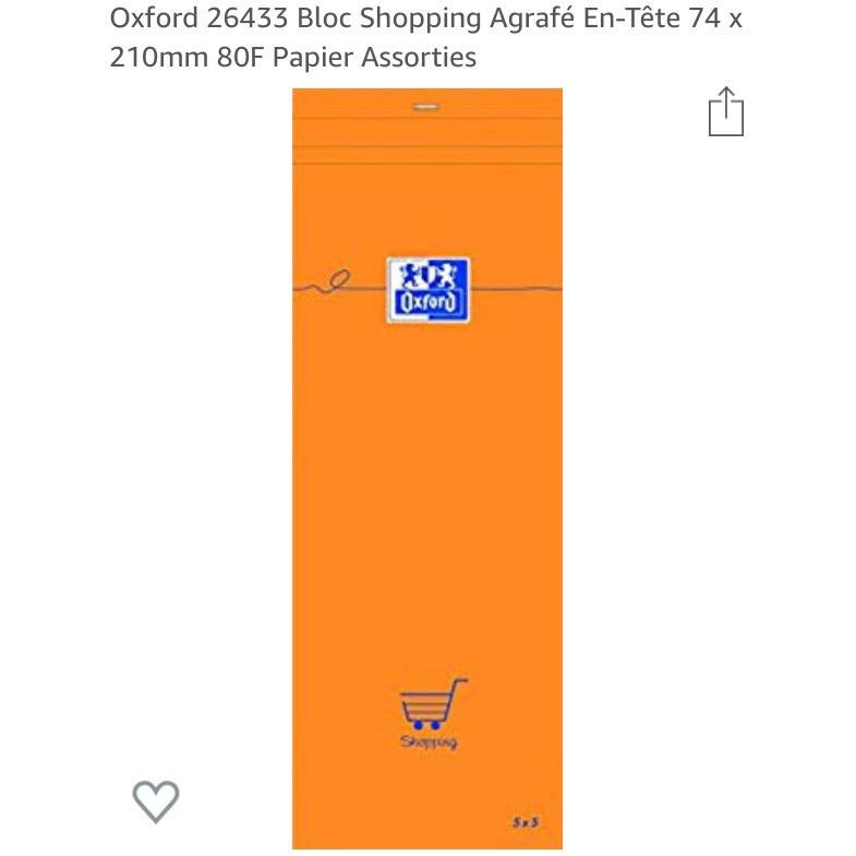 Bloc-notes Shopping 7.4x21cm 80f quad 80g -20% - GEO Gabon Shop Online 