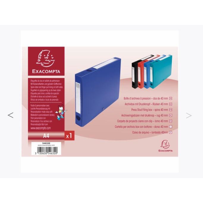 Boite de classement à pression PP dos 40mm A4 bleu -20% - GEO Gabon Shop Online