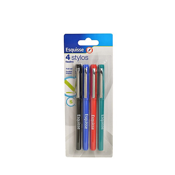 Stylos Feutre fin 0.5 étui de 4 coul -33% - GEO Gabon Shop Online 