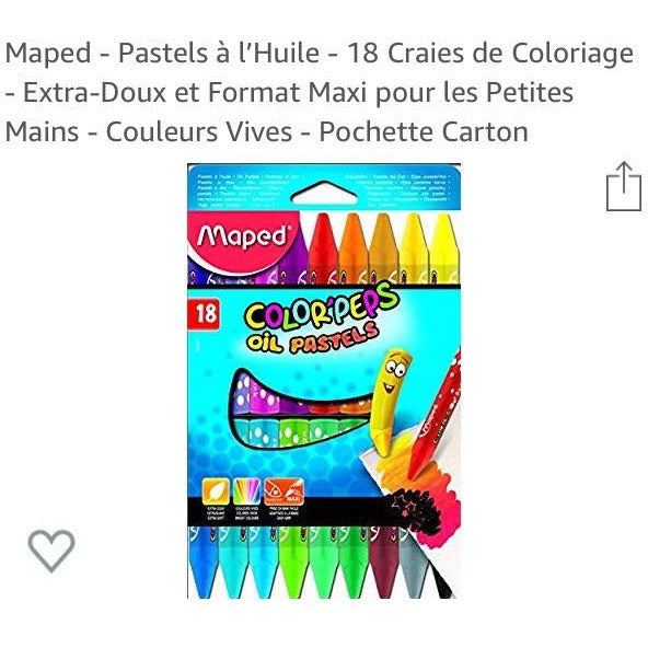Pastels de coloriage à l’huile Color’Peps étui de 18 -42% - GEO Gabon Shop Online 