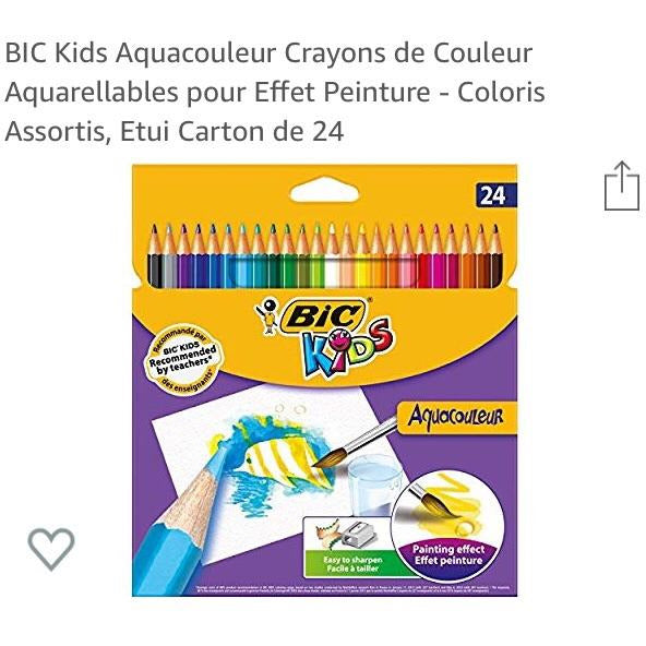 Crayons de couleur KIDS aquarellables étui de 24 -33% - GEO Gabon Shop Online 