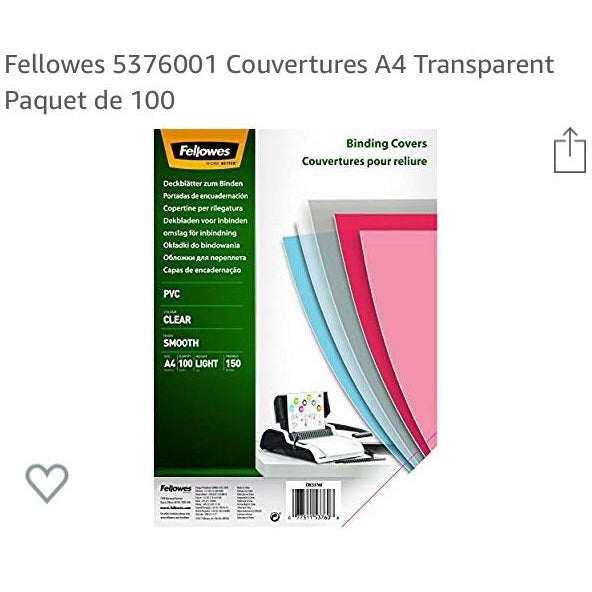 Couvertures pvc A4 Transparent 150microns paquet de 100 -20% - GEO Gabon Shop Online